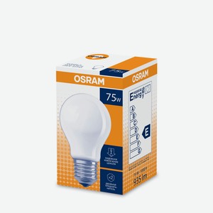 Лампа накаливания Osram стандарт 75W E27 мат