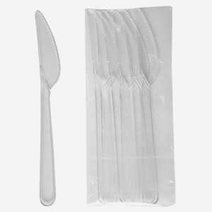 Ножи одноразовые пластиковые прозрачные, 6 шт