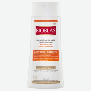 Шампунь для волос Bioblas против выпадения с кофеином и женьшенем, 360 мл