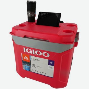 Автохолодильник IGLOO Latitude 60 QT Roller, 56л, красный и серебристый