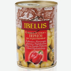 Оливки Ibelus фарш. перцем 240/260г ж/б