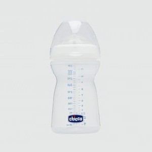 Бутылочка 6+ месяцев и силиконовая соска с наклоном и флексорами CHICCO Natural Feeling 330 мл