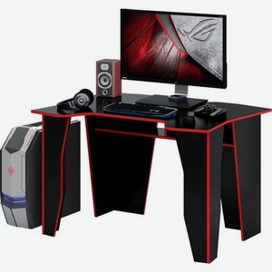 Стол игровой МАСТЕР Страйкер-1, ЛДСП, черный и красный