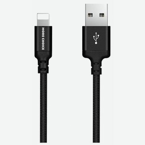 Дата-кабель MoreChoice USB 2.1A для Lightning 8-pin K12i нейлон 1м (Black)