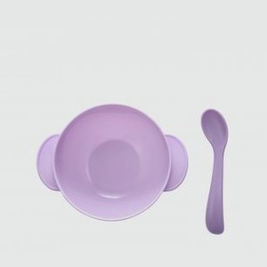 Набор для кормления: тарелка на присоске, крышка и ложка ROXY-KIDS Лавандовый 1 шт