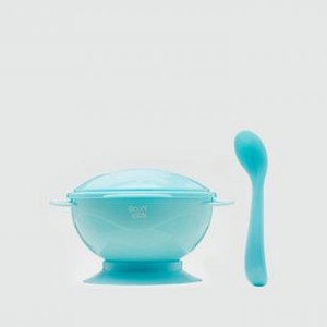 Набор для кормления: тарелка на присоске, крышка и ложка ROXY-KIDS Голубой 1 шт