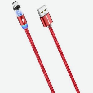 Дата-кабель More choice Smart USB 3.0A для micro USB Magnetic K61Sm нейлон 1м (Red)