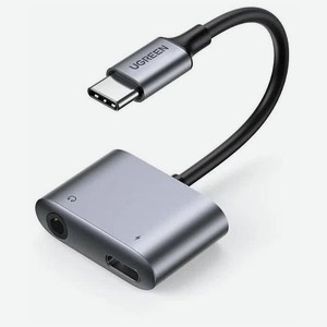 Адаптер UGREEN CM231 (60164) USB-C to 3.5mm Audio Adapter with PD серый