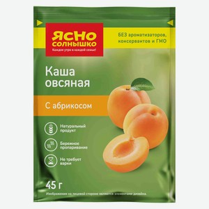 Каша овсяная «Ясно солнышко» абрикос, 45 г