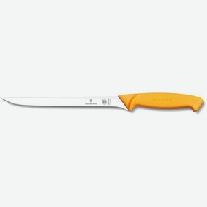 Нож кухонный Victorinox Swibo, филейный, 200мм, заточка прямая, стальной, желтый [5.8449.20]