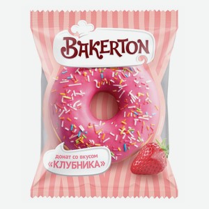 Пончик Bakerton Донат сдобный со вкусом клубника глазированный 58 г
