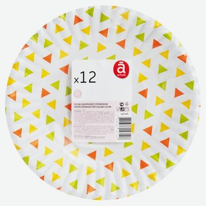 Набор тарелок Actuel бумажных картон треугольники d 230 мм, 12шт