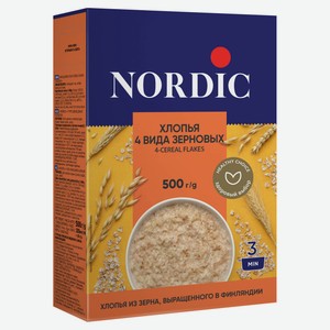 Хлопья Nordic 4 вида зерновых, 500 г