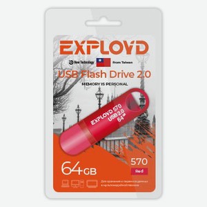 Флешка Exployd 570 64GB красная