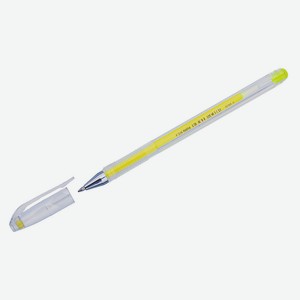 Ручка гелевая Crown Hi-Jell Color желтая, 0,7 мм