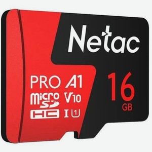 Карта памяти microsdhc U1, V10, A1 NETAC P500 Extreme Pro 16 ГБ, 90 МБ/с, Class 10, NT02P500PRO-016G-S, 1 шт., переходник без адаптера
