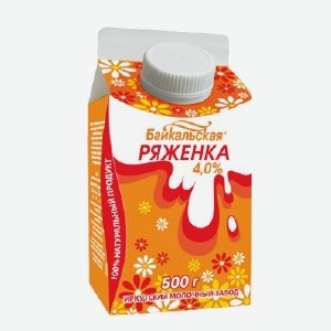 Ряженка Янта 4% Иркутск 0.5л т/п БЗМЖ