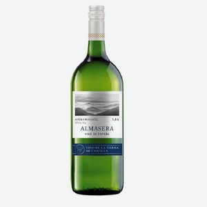 Вино Альмасера Айрен Москатель выдержанное белое сухое 1,5л, 11%