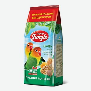 Корм для средних попугаев Happy Jungle 900 г