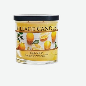 VILLAGE CANDLE Ароматическая свеча  Fresh Lemon , стакан, маленькая