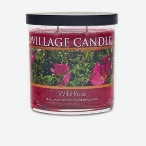VILLAGE CANDLE Ароматическая свеча  Wild Rose , стакан, маленькая
