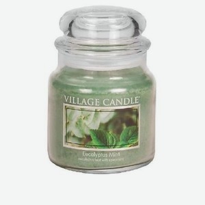 VILLAGE CANDLE Ароматическая свеча  Eucalyptus Mint , средняя