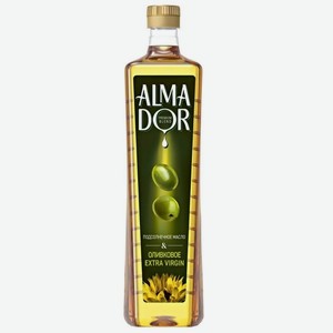 Масло подсолнечное Almador с добавлением оливкового нерафинированного масла, 750мл