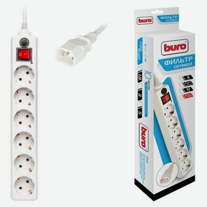 Сетевой фильтр Buro 600SH-1.8-UPS-W 1.8м (6 розеток) белый