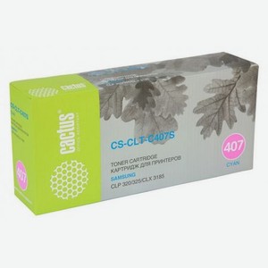 Тонер Картридж Cactus CS-CLT-C407S голубой для Samsung CLP320/320n/325/CLX3185/3185n/3185fn (1000стр