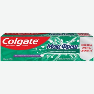 Зубная паста Colgate Макс Фреш Нежная мята с освежающими кристаллами для защиты от кариеса, 100мл
