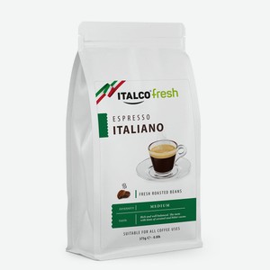 Кофе Italco Эспрессо италиано жареный в зёрнах, 375г
