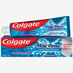 Зубная паста Colgate Макс Фреш Взрывная мята с освежающими кристаллами для защиты от кариеса, 100мл