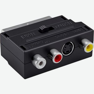 Адаптер аудио-видео Buro SCART (m) - 3хRCA (f) , S-VIDEO (f), черный [bsp005]