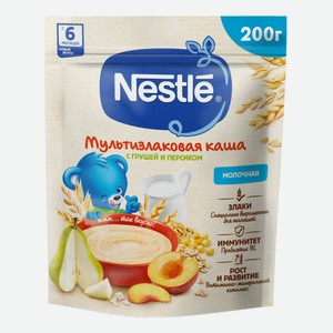 Каша Nestle мультизлаковая молочная груша-персик с 6 месяцев 200 г