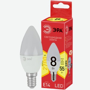 Лампа светод Эра свеча LED В35-8W-827-E14R