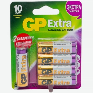 Батарея GP Extra Alkaline AA (LR6), 10 шт. (15AX8/2-CR10)