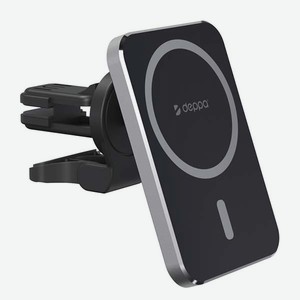 Автомобильное зарядное устройство для Apple Deppa Mage Safe Qi для iPhone магнитный черный (55185)