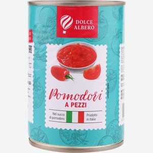 Томаты DOLCE ALBERO кусочками в томатном соке ж/б, Италия, 400 г