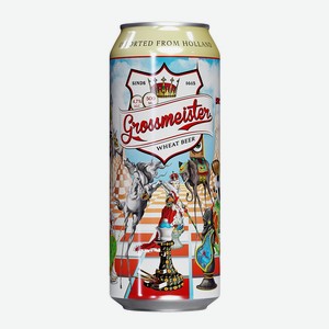 Пиво Grossmeistеr Wheatbeer светлое нефильтрованное пастеризованное 4,7% 0,5л ж/б Смарт Логистик (Нидерланды)