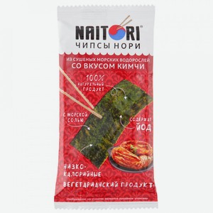 Чипсы из морской капусты Naitori нори со вкусом кимчи, 3 г