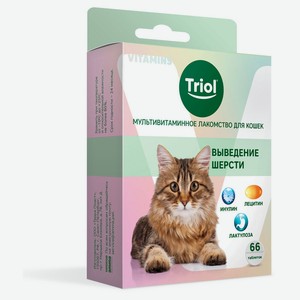 Лакомство для кошек Triol выведение шерсти мультивитаминное, 33 г