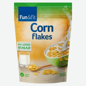 Хлопья кукурузные Fun&Fit Corn flakes, 250 г