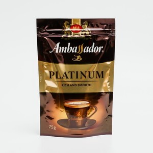 Кофе растворимый AMBASSADOR Platinum в мягкой упаковке, 75 г