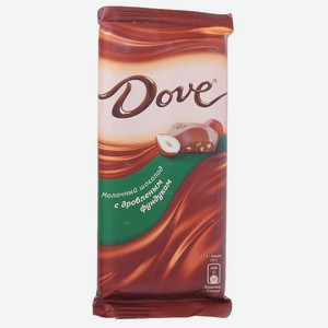 Шоколад молочный DOVE с дробленым фундуком, 90 г