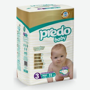 Детские подгузники <PREDO BABY> 3 4-9 кг 11шт Турция