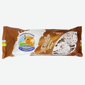 Мороженое «Коровка из Кореновки» пломбир ванильный с шоколадной крошкой 15% БЗМЖ, 400 г