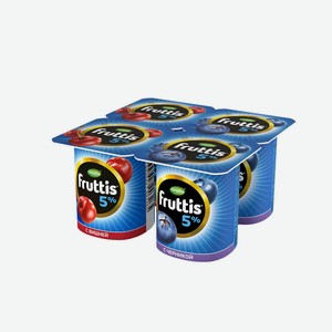 БЗМЖ Продукт йогуртн пастер Fruttis слив лак 5% виш/черн 115г