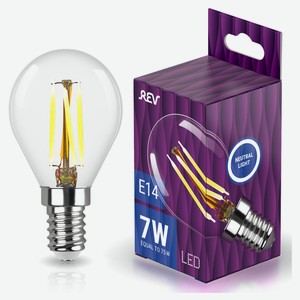 Лампа светодиодная REV DECO Filament шар Premium G45 7Вт E14 4000K 730 Лм
