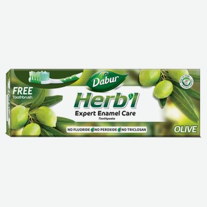 Зубная паста Dabur Herbl для защиты зубной эмали с оливой + зубная щетка, 150 г