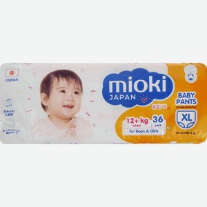Подгузники-трусики Mioki XL 12+, 36 шт.